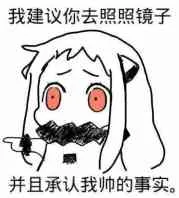 我建议你去照照镜子，并且承认我帅的事实。（我建议你去照照镜子，并且承认我帅的事实。）