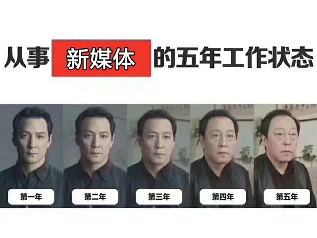 工作五年之后的状态：吴彦祖秃头变苏大强表情包