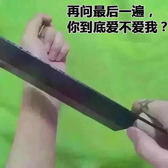再问最后一遍， 你到底爱不爱我？要不我就拿刀割脉自杀（再问最后一遍， 你到底爱不爱我？要不我就拿刀割脉自杀）