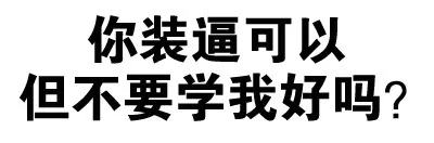 你装逼可以但不要学我好吗？