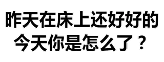 昨天在床上还好好的今天你是怎么了?