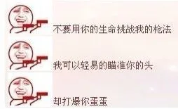 不要用你的生命挑战我的枪法 我可以轻易的瞄准你的头 却打爆你蛋蛋