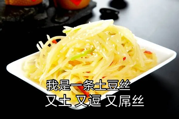 我是一盘土豆丝，又土又逗又屌丝