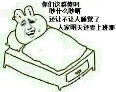 你们这群傻叼，吵什么吵啊，还让不让人睡觉了，人家明天不要上班呐（你们这群傻叼，吵什么吵啊，还让不让人睡觉了，人家明天不要上班呐）