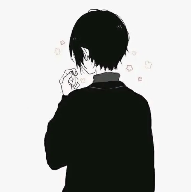 一组二次元黑白头像