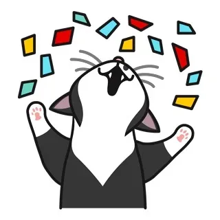 孤单的黑猫表情_黑猫_喵星人表情包