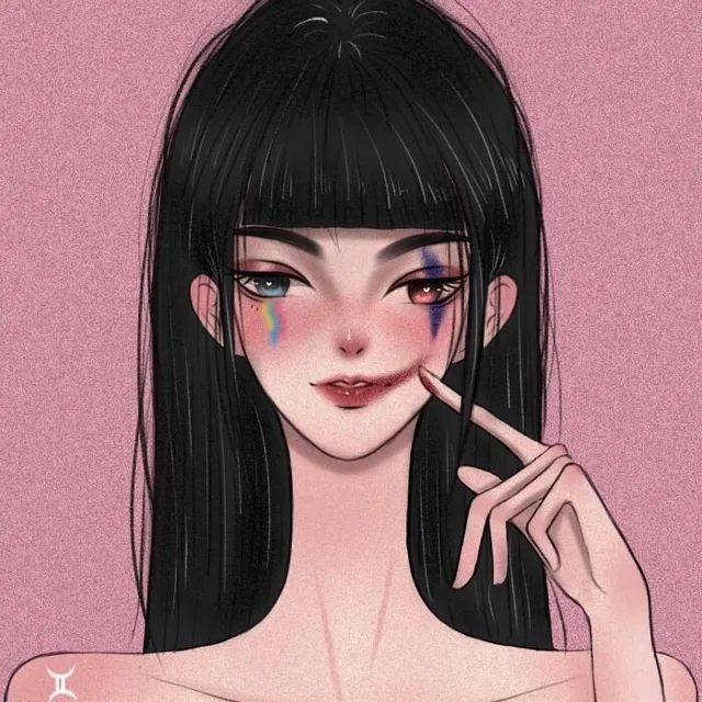 长发女生头像9