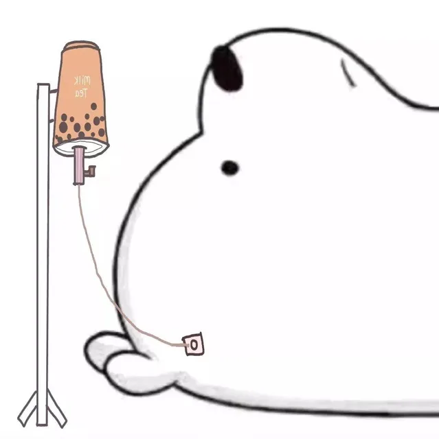 朋友圈小熊喝奶茶