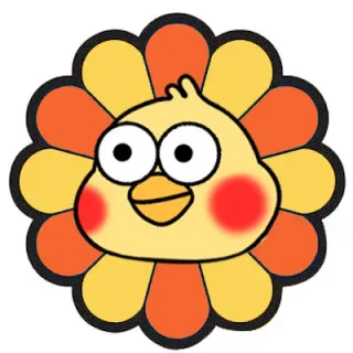 鹦鹉兄弟七彩太阳花头像（橘色）