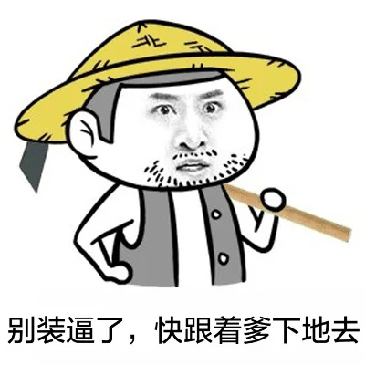 别装逼了，快跟着爹下地去