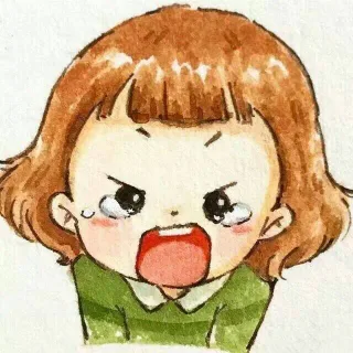 一组可爱的水彩女生头像表情包