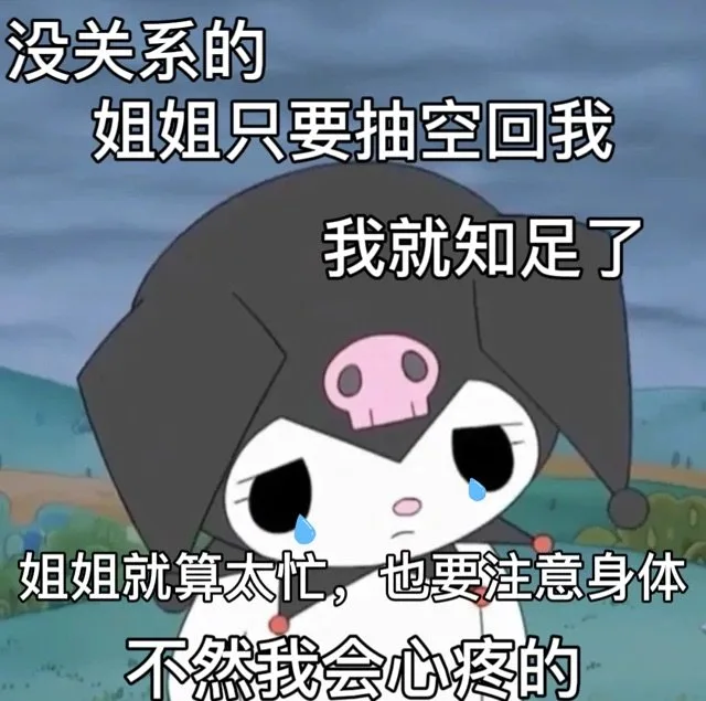 没关系的姐姐只要抽空回我我就知足了姐姐就算太忙，也要注意身体不然我会心疼的（没关系的姐姐只要抽空回我我就知足了姐姐就算太忙，也要注意身体不然我会心疼的）