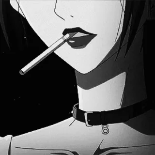 动漫女生头像（抽烟）