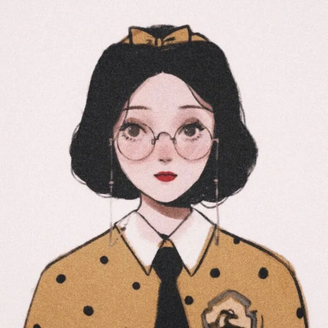 动漫闺蜜戴眼镜头像