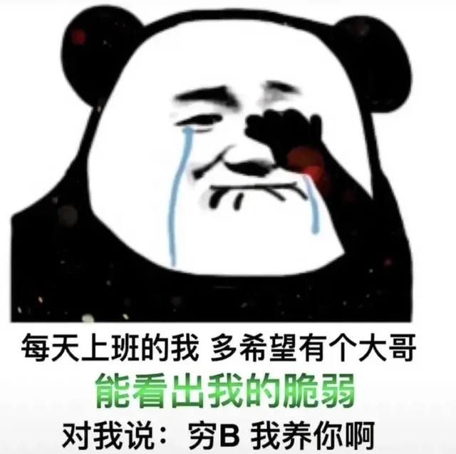 每天上班的我多希望有个大哥能看出我的脆弱对我说：穷B我养你啊（每天上班的我多希望有个大哥能看出我的脆弱对我说：穷B我养你啊）
