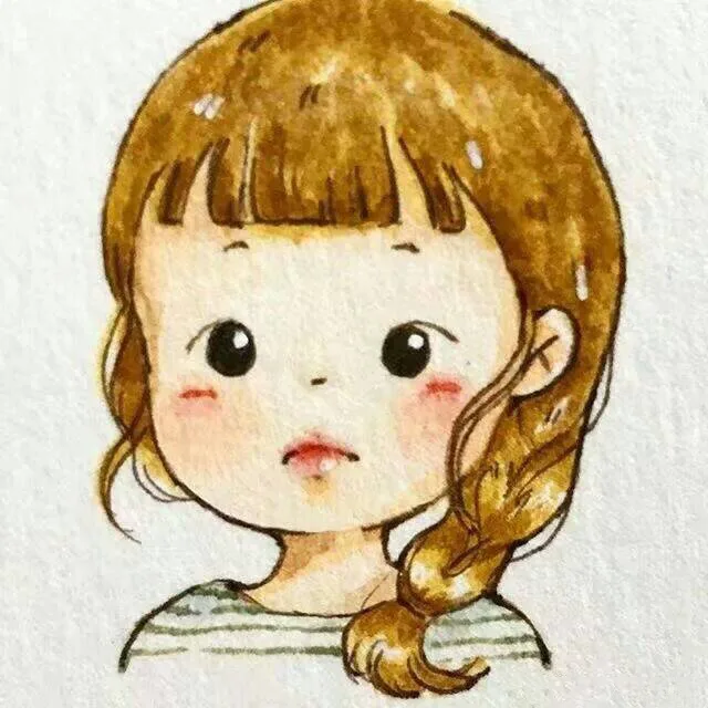 水彩女生头像