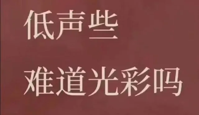 低声些难道光彩吗（低声些难道光彩吗）