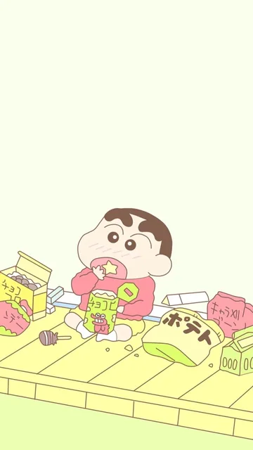 蜡笔小新吃零食手机壁纸（蜡笔小新吃零食手机壁纸）