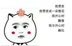 我想变 我想变成一朵雪花 我开心时 飘雪 我不开心时 融化