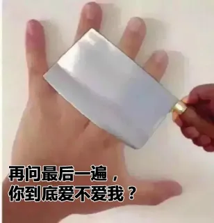 再问最后一遍， 你到底爱不爱我？要不我就剁下我的手