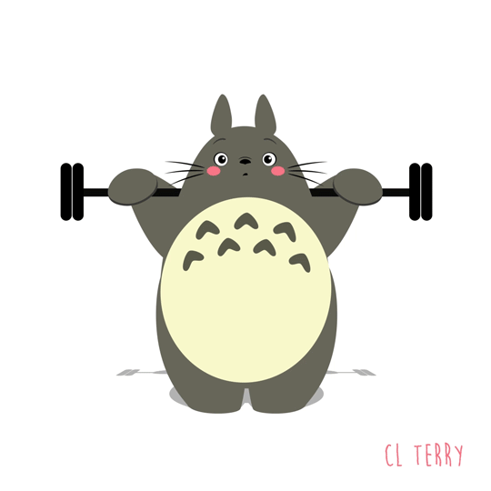 运动健身龙猫，加油！一定会变瘦哦！_运动健身龙猫_动图