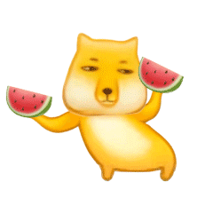 藏狐举瓜表情包