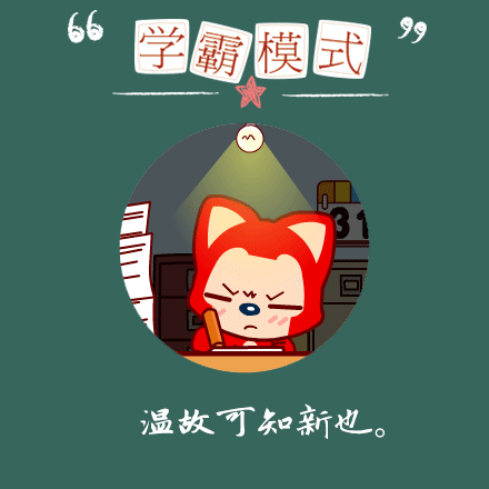 阿狸的学习模式，学霸模式，迷糊模式，学渣模式，你是哪种模式？？？？_动图_阿狸表情包