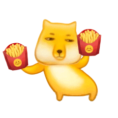 藏狐举薯条表情包