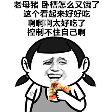 老母猪：卧槽我怎么又饿了，这个看起来好好吃 啊啊啊太好吃了