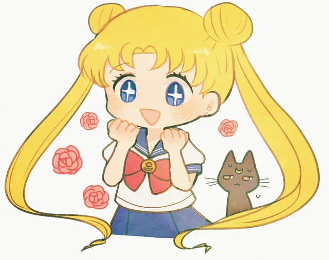 画风赞、超可耐的一组表情_美少女战士表情包