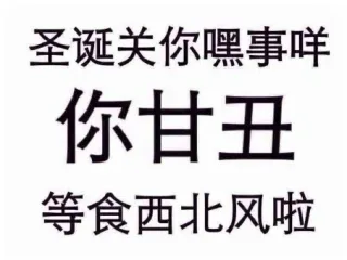 圣诞关你嘿事咩，你甘丑，等食西北风啦