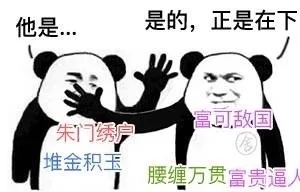 他是...是的，正是在下。 朱门绣户 富可敌国 富贵逼人 腰缠万贯