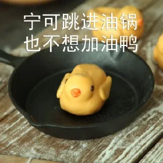 宁可跳进油锅，也不想加油鸭