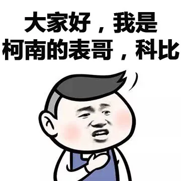 大家好，我是柯南的表哥，科比 小学生_金馆长_小学生_表情头牌表情包
