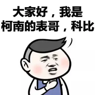 大家好，我是柯南的表哥，科比 小学生_金馆长_小学生_表情头牌