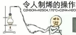 令人制烯的操作C2H50H=H2S04.170 C=C2H4+H20