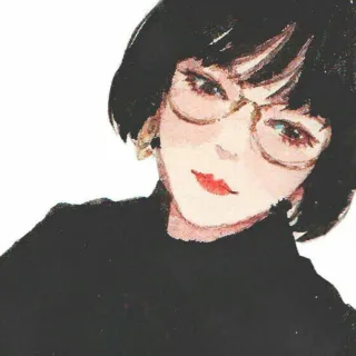 戴眼镜女生头像