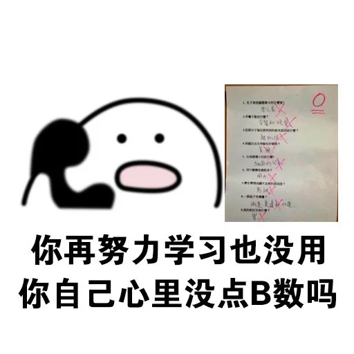 你再努力学习也没用的，你自己心里没点 B 数吗（你再努力学习也没用的，你自己心里没点 B 数吗）