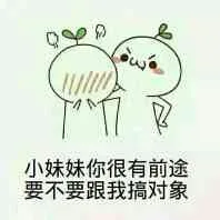 小妹妹你很有前途，要不要跟我搞对象