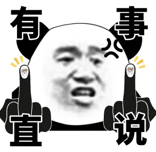 熊猫头很现实，竖中指比心系列表情包
