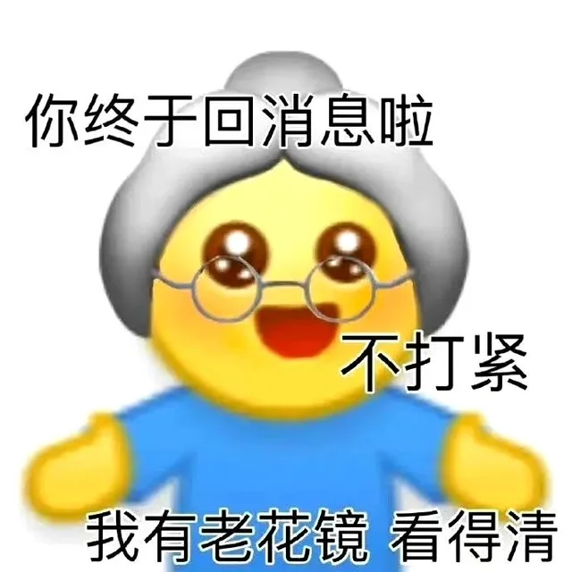 你终于回消息啦不打紧我有老花镜看得清（你终于回消息啦不打紧我有老花镜看得清）