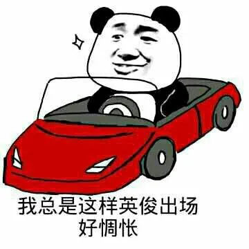 我总是这样英俊出场好惆怅！_表情头牌_金馆长_装逼_熊猫人_搞笑_开车表情包