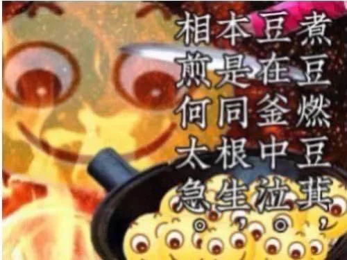 相本豆煮煎是在豆何同釜燃太根中豆急生拉其