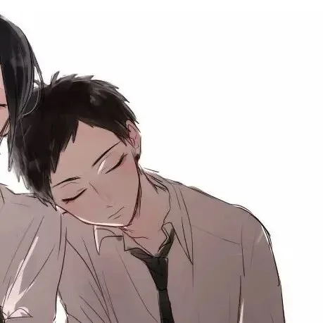 男生靠在女生肩膀