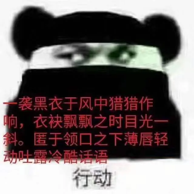 一袭黑衣于风中猎猎作响，衣袂飘飘之时目光一斜。匿于领口之下薄唇轻动吐露冷酷话语。行动（一袭黑衣于风中猎猎作响，衣袂飘飘之时目光一斜。匿于领口之下薄唇轻动吐露冷酷话语。行动）