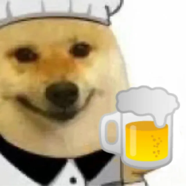 小狗厨师表情包 啤酒