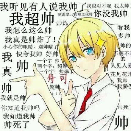 我听见有人说我帅了我很对不起我太帅我超帅别羡慕,我知道我帅你没我帅帅炸我怎么这么帅看我我真是帅炸了!多帅小心你的眼睛,别帅瞎了帅的快夸我帅好帅不要不我真帅帅个字帅的两个字:超人见人爱个字:帅爆寿司人花见花开我帅超我骄佐我就是帅你知道我帅吗死我知道我帅帅死了