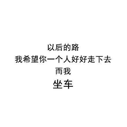 以后的路我希望你一个人好好走下去而我坐车