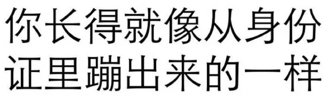 你长得就像从身份证里蹦出来的一样（你长得就像从身份证里蹦出来的一样）