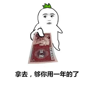 拿去，够你用一年的了